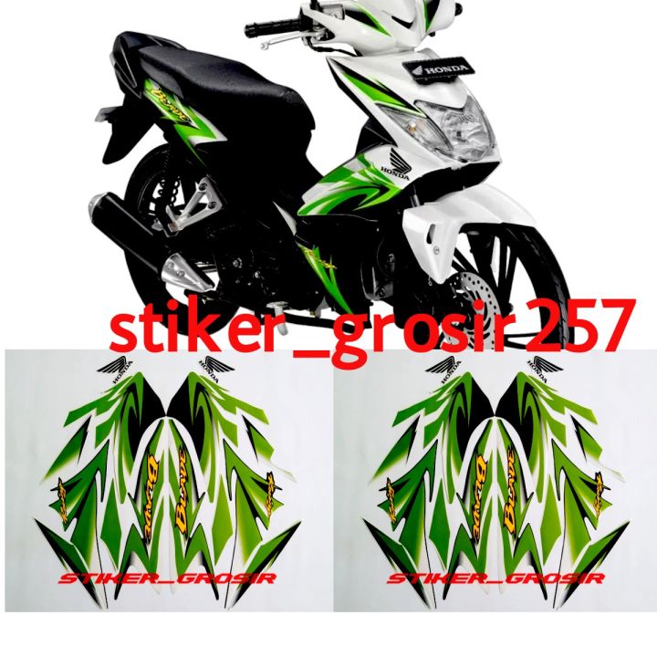STIKER STRIPING & LIS BODY MOTOR HONDA BLADE RACING TAHUN 2010 HIJAU ...