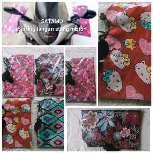 {1 pasang }SATAMO sarung tangan stang motor wanita multiwarna anti air bahan bagus