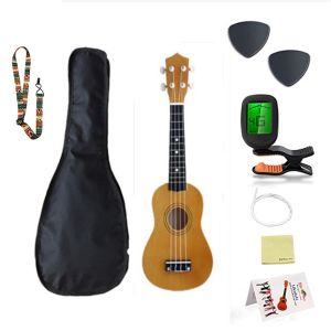 Ukelele Soprano 4 Strings Spruce Basswood Guitar Ukulele 21inch-With Free Gifts Bag