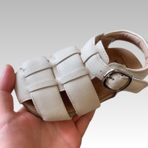 Summer Black Genuine leather Bread Shoes Kids Sandals Girls toe caps Roman shoes Hollowed out Breathable Boys babies shoes