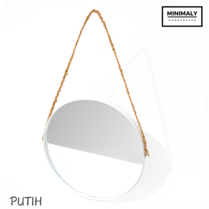 Kaca Cermin Bulat Gantung (frame pvc Anti Air) Cermin Aesthetic Cermin Gantung Dekorasi Dinding