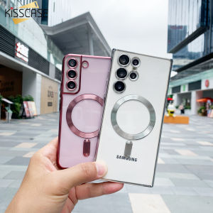 Ốp lưng kiscase MagSafe trong suốt cho Samsung s24ultra MagSafe Ốp điện thoại trong suốt chống rơi bảo vệ toàn diện cho Samsung Galaxy S24 S23 S22 Plus S22 S21 Ultra S21 Plus S21 Ốp lưng