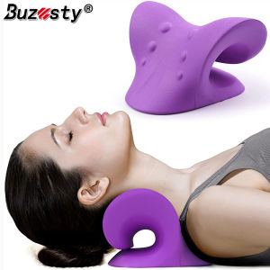 Buzesty Neck Shoulder Brace Support Stretcher Cervical Massage Pillow for Pain Relief and Cervical Spine Alignment Chiropractic Pillow Neck Stretcher
