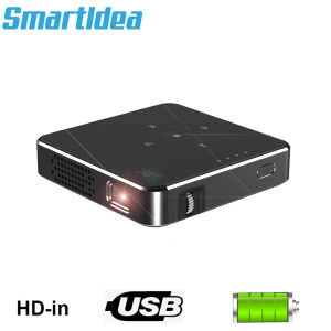 Smartldea New Mini dlp HD Projector support 1080p build in Battery Capacity wired Phone Mirroring proyector Home Theater beamer
