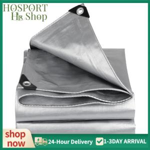 Outdoor Vehicle Cover Silver Waterproof Tarps with Grommets and Reinforced Edges for Car Roof Camping