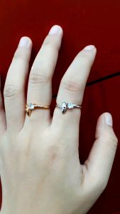 Cincin Xuping Dewasa Permata silang Dilapisi Emas 18k