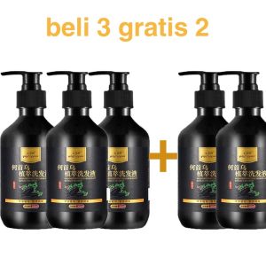 Herbal Shampo Rambut Hitam Menutrisi Akar Rambut Rambut Putih hingga Perawatan Kondisioner Rambut Hitam Polygonum Multiflorum Shampo Penghitam Rambut Uban 300ml Anti Gatal Sampo Pembersih Kontrol Minyak memperbaiki rambut rusak