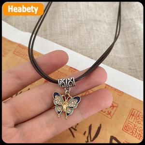 【2-3 days delivery】 Chinese Style Fashion Retro Braided Rope Necklace Butterfly Flower Moon Safety Lock Pendant Necklace For Women Vintage Jewelry