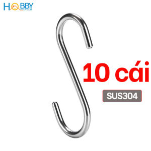 Bộ 10 móc treo đồ chữ S inox 304 dày 4mm Hobby home decor MTS-10