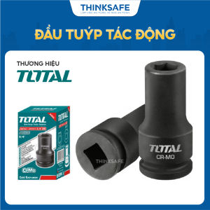 Đầu tuýp tác động 3/4 inch Total nhiều kích thước thép rèn nguội xử lý nhiệt đầu khấu đen lục Total - Thinksafe