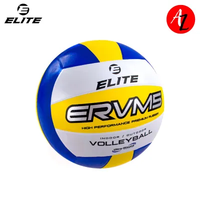 Elite ERVM5 Multi-color High Performance Premium Rubber Indoor Outdoor Volleyball Category 5 Official Size 5 (Deflated)