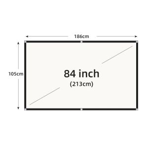 (HD1)A Projector Screen White Grid Anti-Light 160° Viewing Angle 84 100 120 130-inch Black Border Metal Hook Reflective Screen Skrin Projektor Grid Putih Anti-Cahaya Sudut Penglihatan 160° 84 100 120 130 inci Tepi Hitam Skrin Reflektif Cangkuk Logam