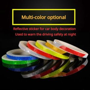 8Meters/roll Reflective Stickers for Bicycles Mountain Bike Body Stickers Luminous Safety Equipment Adhesive Tape  Waterproof Tape Stickers