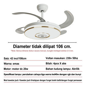 [New 2025] Invisible fan light cooling fan pure copper motor DC42 inch ceiling fan 6 speed lights remote control adjustable on both sides/with timer function mute 40w LED lights 3 color changing with RGB and LED ceiling fan sound