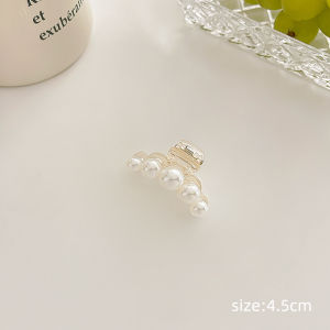 Korean Pearl Hair Claws Transparent Hair Crab Hair Clip New Trend Ins Girl 韩式网红小号珍珠发抓夹透明头饰发夹