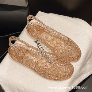 Free Shipping Baotou Sandals WomenS Summer Fashion Low-Heeled Soft-Soled Comfortable For Mothers With A Hollow Breathable Design And Non-Slip Soles Perfect For The Beach Or As Jelly Shoes