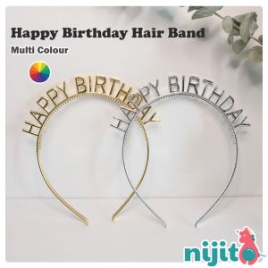Nijito - Happy Birthday Letters Hair Band Head Band Hair Pin Hairband Adult Funny Headwear Women Accessories
