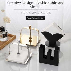 MESSUE Stainless Steel Paper Towel Holder Square Base Modern Minimalist Tissue Holder Luxury High Strength Napkin Dispenser Dining Table