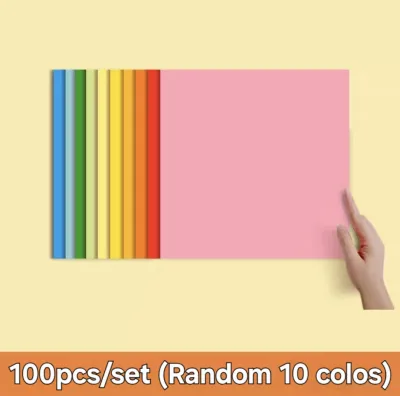 Origami Craft Color Paper Square Craft Children Folded Colorful Papercraft Kertas Warna Lipat Handcraft手工彩色折纸