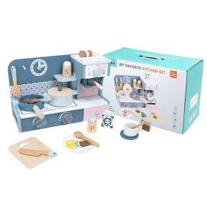 ĐỒ CHƠI BẾP KABI KÈM ĐẦY ĐỦ DỤNG CỤ NHÀ BẾP VÀ ĐỒ ĂN BẰNG GỖ CHO BÉ CHƠI ĐỒ HÀNG