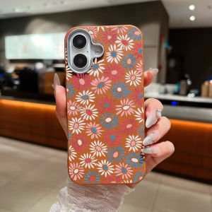 INS Flowers Leaf Daisy PU Leather Case for Xiaomi Poco C75 F3 X3 Pro X3 NFC C40 M5S M3 Pro X3 GT Light Thin Retro Simple Shockproof Cover