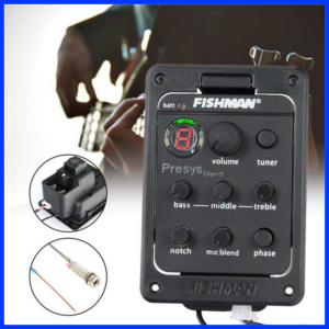 COD FISHMAN Presys Blend Preamp Amplifier Gitar EQ Tuner - EQ-201 / Preamp Gitar Akustik / Preamp Gitar Bass / Preamp Mic Plus Echo / Preamp Equalizer Gitar Akustik / Pik Up Gitar Akustik / Pik Up Gitar 1 Set Kabel / Penyetem Gitar Akustik 6 EQ Tuner