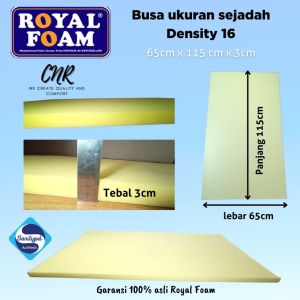 Busa Isi Sajadah Bulu Ukuran 65cm x 115cm Tebal 2 & 3cm Empuk Tidak Mudah Kempes Merk Royal Foam Density 16