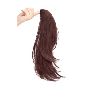 SUTONGXUE Tổng hợp Tóc đuôi ngựa thẳng hơi hướng lên trên 12/16 inch Tóc nối Tóc giả đuôi ngựa Giả mạo Lớp Tóc giả đuôi ngựa kẹp móng vuốt dành cho phụ nữ