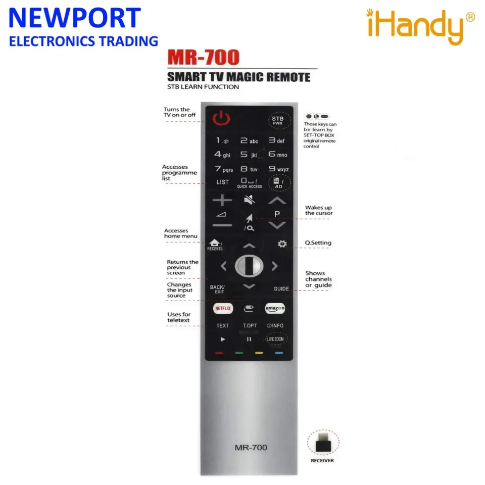 Ihandy MR-700 Replacement for LG Smart TV Magic Remote with Netflix, Amazon  Prime Video and USB Media Playback Buttons | Lazada PH