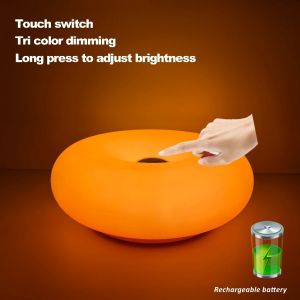 Orange Donut Table Lamp USB Wireless Wall Lamp Touch Switch Bedside Ambient Light