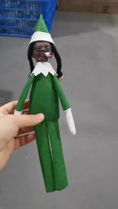 Christmas Green Furry Monster Grinch Long-Legged Elf Plush Toy Decoration Figurine Creative Plush Figurine