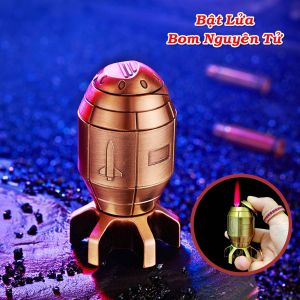 HCM Bật Lửa Khè Xài Gas Hình Trái Bom Nguyên Tử Kim Loại