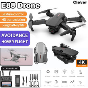 E88 Drone with 4K Camera single camer drone Mini drone 1080P FPV HD Drone With Dual camera drone FPV WiFi real-time transmission Foldable Quadcopter RC Dron Toys，Drone with Camera for Adults/Kids