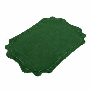 YESMILE 47×35 cm Tấm lót bàn ăn hình dáng không đều Chống trượt Viền may vắt sổ Tấm lót bàn Cổ điển Màu trơn Tấm lót bàn ăn