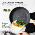 Carote Granite Nonstick Frying Pan Healthy Cooking Wok Periuk Kuali Tak Melekat, Marble Stone Die-Cast Skillet, PFOA Free, All Stove Applied (20/24/28cm,Essential Woody). 