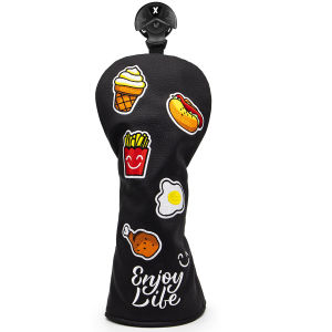 Hamburger Headcovers Delicious Food Design #1 #3 #5 Wood Head covers White Leather Driver Fairway Hybrid Woods Headcover