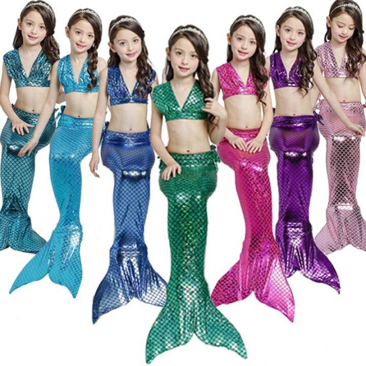 [Free ship] children's girls swimsuit mermaid tail children can be ...