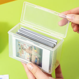 [fenggongshuode] 1PC Transparent Plastic Storage Box Photocards Small Card Collection Organizer Storage Box Desk Organizer Stationery Box