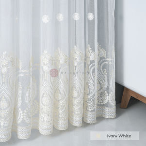 MR CURTAIN Camila Sheer Langsir Lace Bersulam Bunga Siap Jahit Cangkuk & Ring / Ready Made Day Curtain Hook Ring