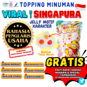 Jelly Motif Karakter Topping Minuman - Jelly Bentuk Telur Belah Cocok Untuk Semua Minuman | Popping Boba Meletus Pecah Dimulut Nata Jelly