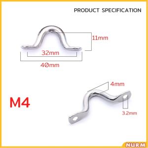 Nurm Stainless Steel Boat Yacht Ship Boats Saddle Clip Handle Doorknob Wire Eye Ring Hook