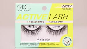 Ardell Active Strip Lashes Chin Up – Waterproof & Sweatproof False Eyelashes for Natural Volume Flexible Band for Long-Lasting Wear 1 Pair