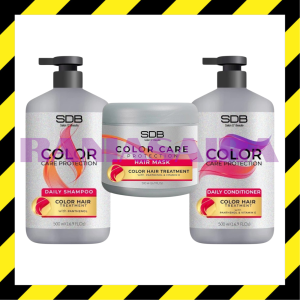 PAKET SDB Color Protection Shampoo + Conditioner + Serum Rambut Berwarna Panthenol Olive Oil Vitamin