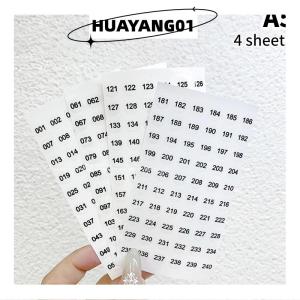 HUAYANG01 [2023 new HOT FASHION] 1 4 tờ không thấm nước Laser số nhãn dán cho Diy Craft tự dính sơn móng tay Son môi màu số thẻ Sticker