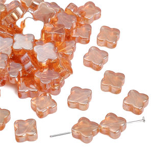 ลูกปัดหญ้าสี่ใบชุบด้วยแก้ว10มม. 10ชิ้น/ถุงสำหรับการทำเครื่องประดับต่างหูสร้อยข้อมือสร้อยคอแบบทำมือ