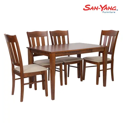 San-Yang Furniture Dining Set 4-Seater Mahogany 300434