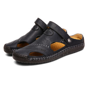 COD Outdoor Handmade Sandal Hiking Gunung Pria Sendal Mendaki Olahraga Kulit Touring Cowok Lentur Keren 189