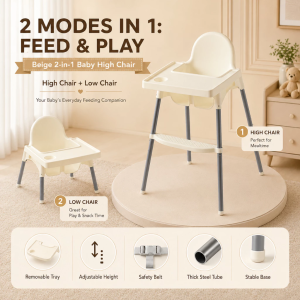 Multifunctional High Chair for Baby Chair Safety Belt Dining Booster Kids Chair Wheel