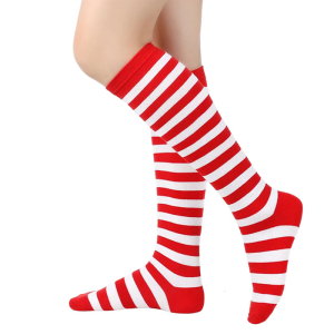 Womens Knee Highs Socks Stripe Long Tube Socks Athletic Stockings Halloween Cosplay Costumes Knee Highs Stockings Gift