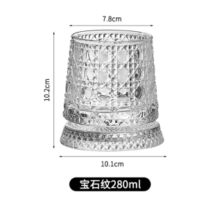 280ml Rotate Whiskey Glasses with Glass Base Crystal Rum Glass Cup for Cocktail Party Creative Beer Wine Beverage Drinking Cup